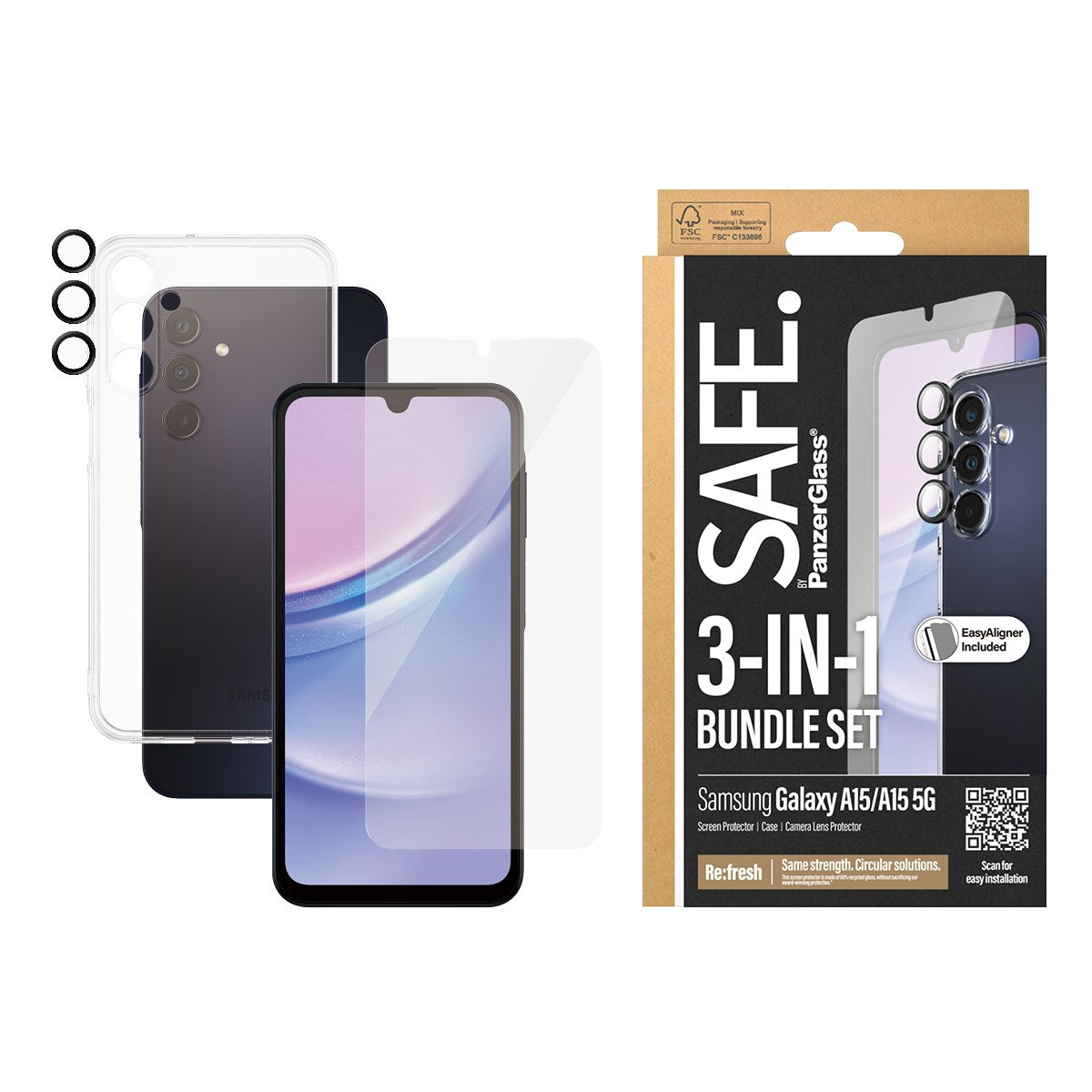 SAFE. by PanzerGlass® 3-in-1 Schutz Set Samsung Galaxy A15 | A15 5G